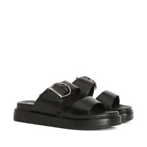 NWT Barbour Adele Sandals Black Leather